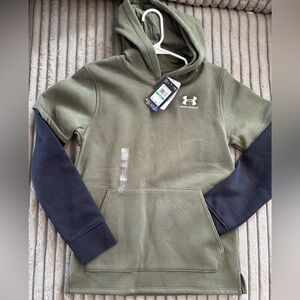 Under Armour Boys Green and Dark Gray Hoodie